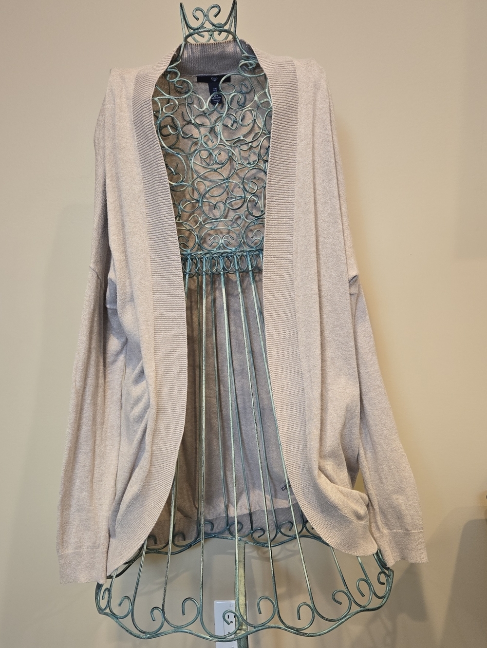 GAP Light Tan Open-Front Cardigan